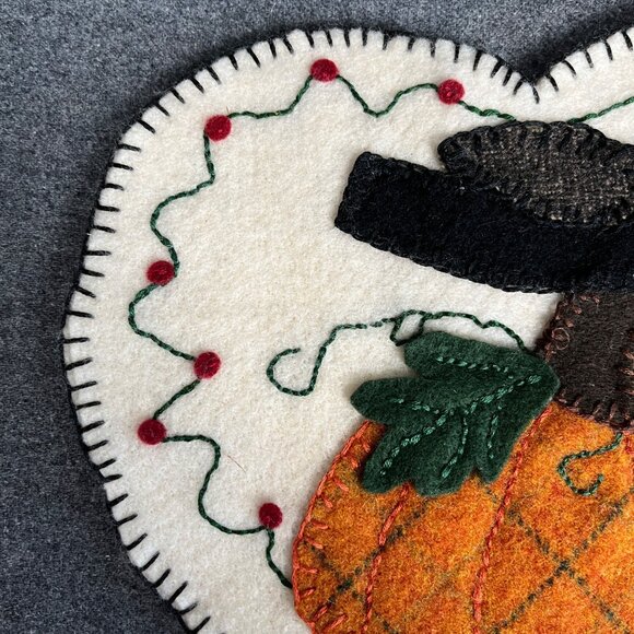 Vintage Hand Stitch Patch Work Heart Decorative Decor Pumpkin Bird Lights - Picture 6 of 7